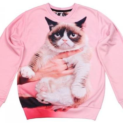 Grumpy Cat Printed Sweatshirt By Fusion