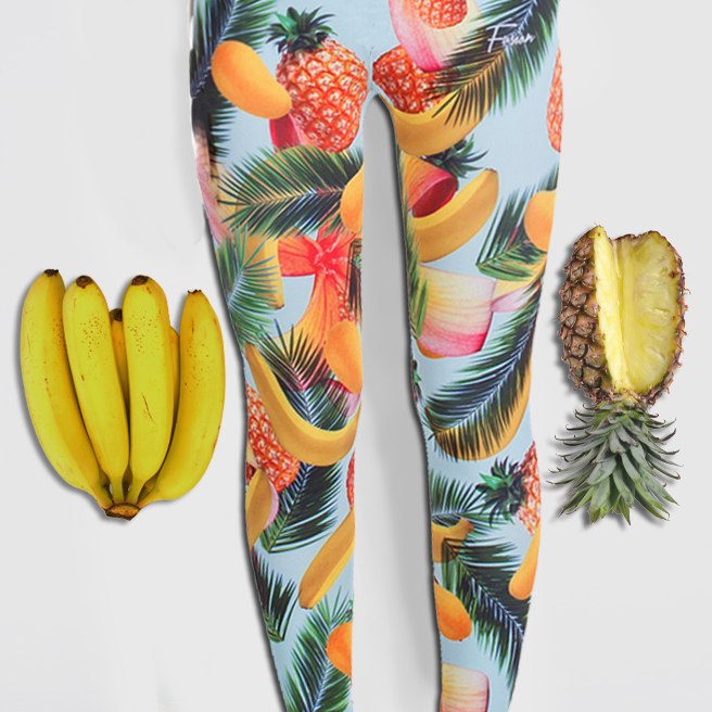 Jungle Fruits Printed Leggings By Fusion